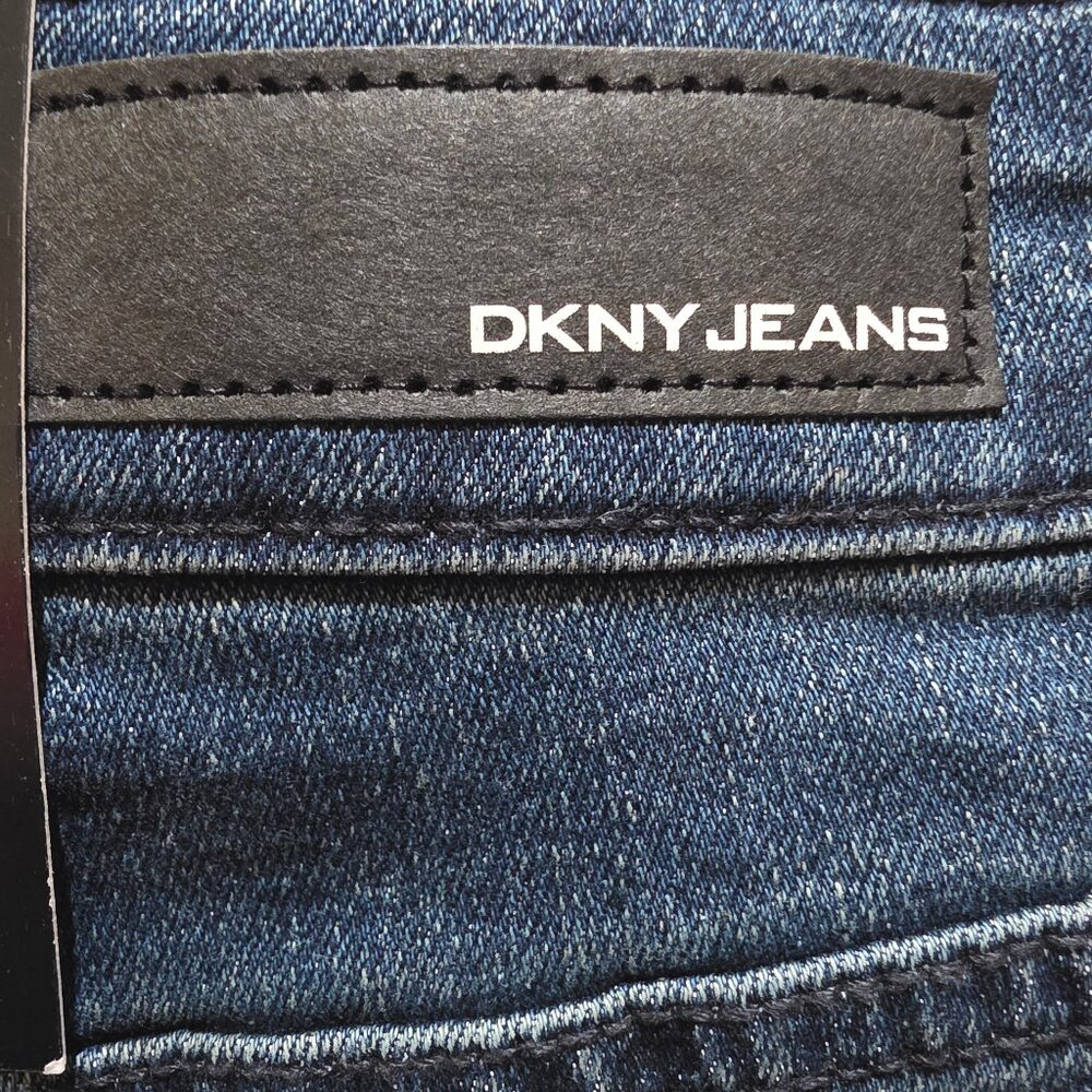 DKNY Jeans Denim Bermuda Mid Rise Cuffed Short Stretch Women's Size 4 Blue - Picture 6 of 10